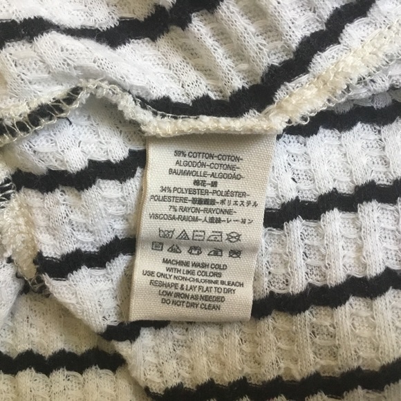 WE THE FREE PEOPLE black stripe peplum knit tee S - Picture 5 of 6